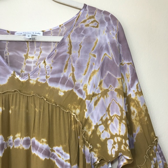 ⚡️SOLD⚡️Young Fabulous & Broke Dress Tie Dye Long Sleeve Long Maxi Tiered NEW - Picture 8 of 16